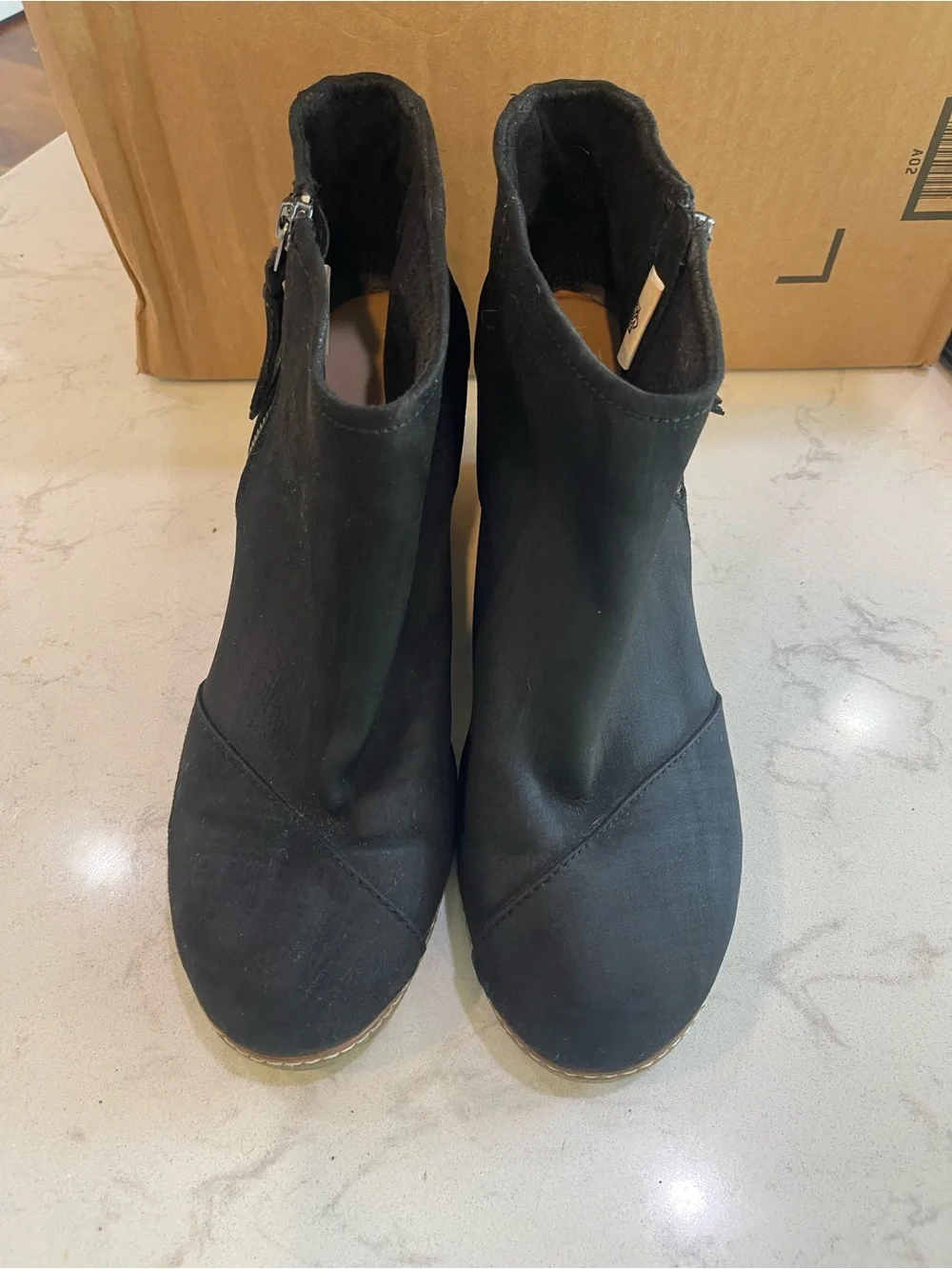 Toms Black Ankle Booties with Side Zip